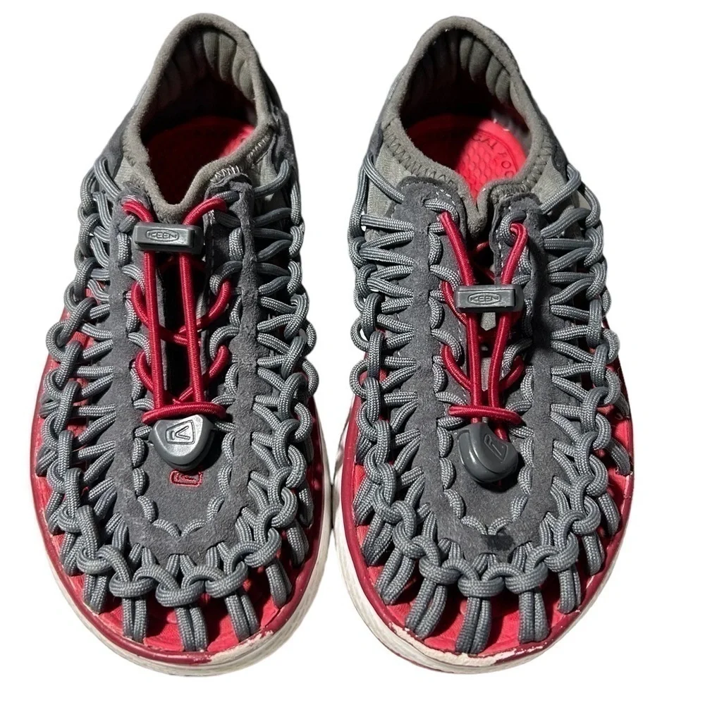 Keen Uneek O2 Sport Sandals Magnet Tango Red Gray Boy Girl 2 youth 1015485 Shoes